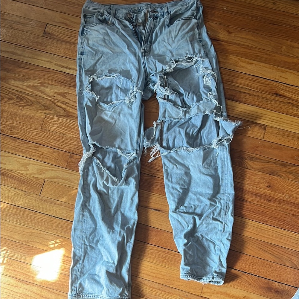 Distressed Light Blue Jeans